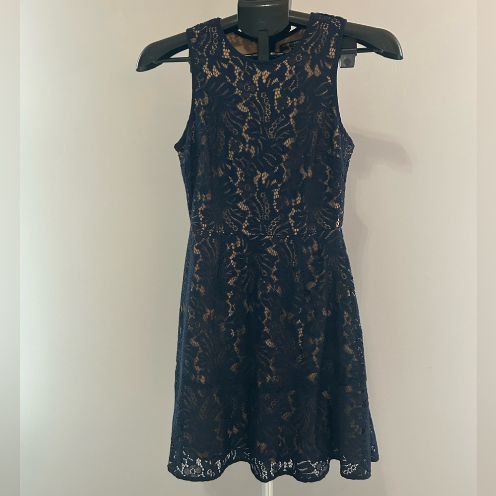 Banana Republic Black and Tan Halter Mini Dress